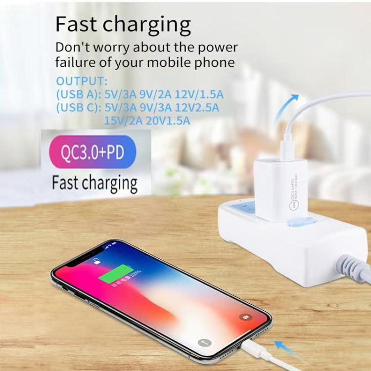 PD30W Type-C + QC3.0 USB雙口充電器，澳規