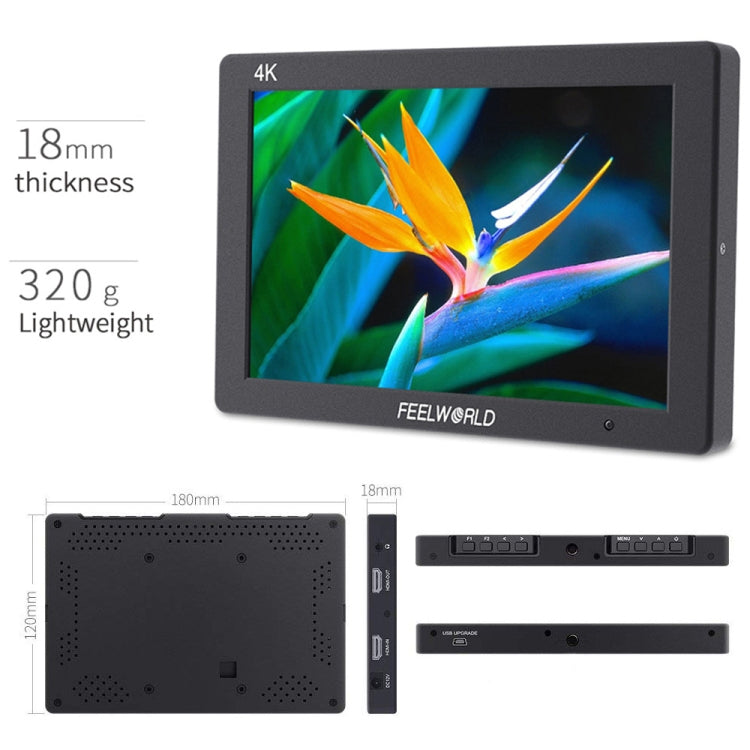 富威德 T7 7英寸IPS 1920x1200 HDMI相機現場監視器支持4K輸入輸出視頻監視器