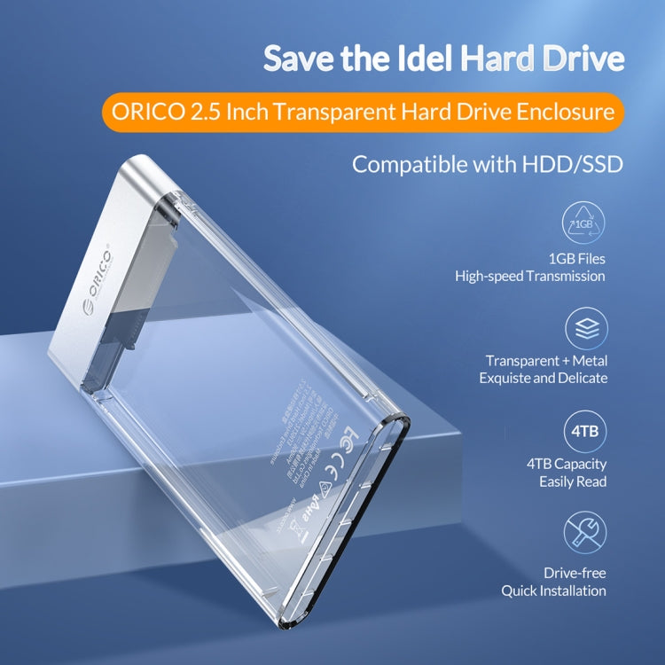 ORICO 2129U3 透明系列2.5英寸USB3.0硬盤盒