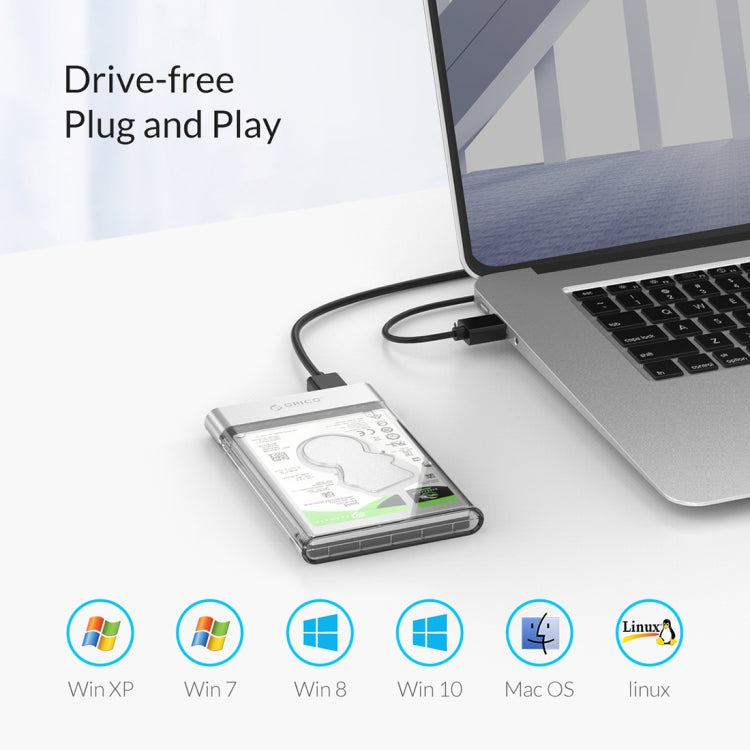 ORICO 2129U3 透明系列2.5英寸USB3.0硬盤盒