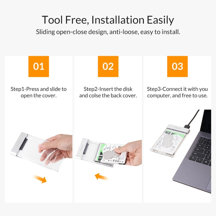 ORICO 2129U3 透明系列2.5英寸USB3.0硬盤盒