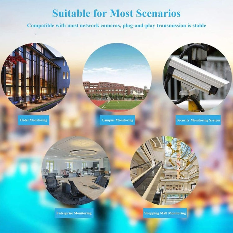 以太網供電分配器48V輸入和12V輸出48V PoE分配器適配器讓12V DC IP攝像機成為POE攝像機