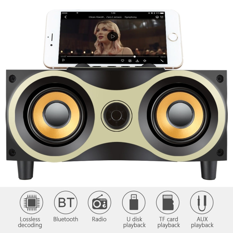 X6便攜式木製無線揚聲器，低音炮，Stero藍牙揚聲器，無線FM桌面音箱
