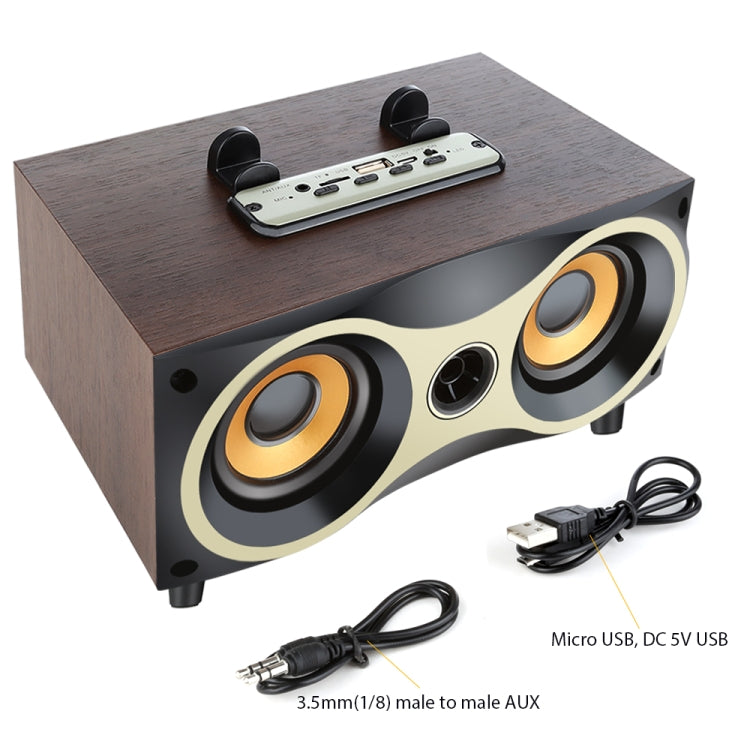 X6便攜式木製無線揚聲器，低音炮，Stero藍牙揚聲器，無線FM桌面音箱