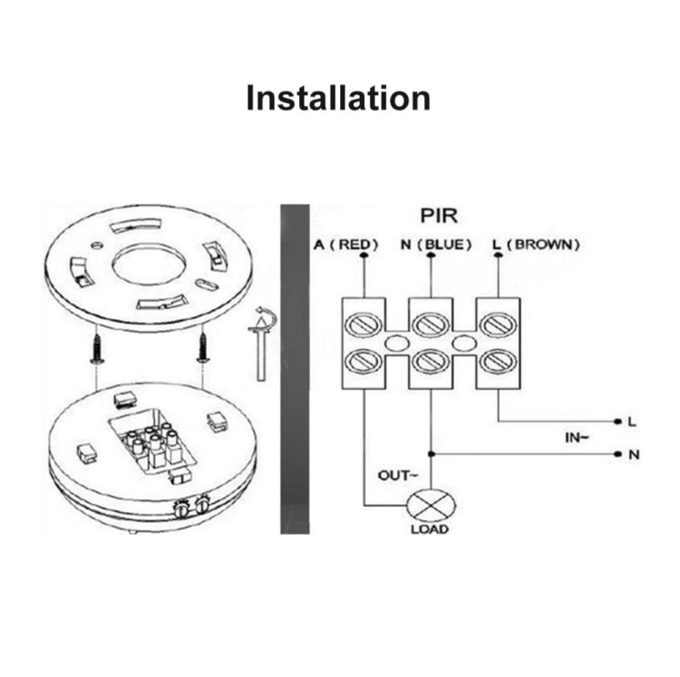 12V紅外PIR運動傳感器開關帶延時360度檢測感應傳感器用於LED天花燈