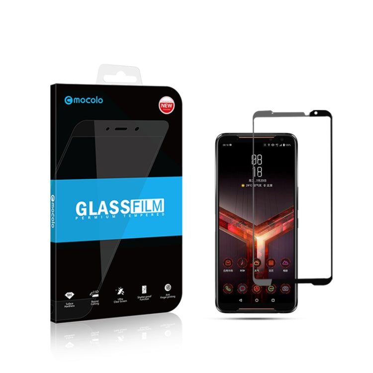 mocolo 0.33mm 9H 2.5D絲印全屏鋼化玻璃保護膜適用於 華碩 ROG Phone II