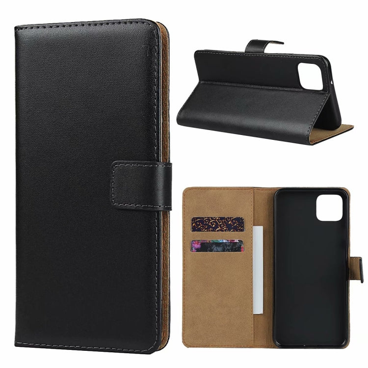 真皮水平翻蓋皮套帶磁扣和支架及卡槽和錢包適用於谷歌Pixel 4 XL