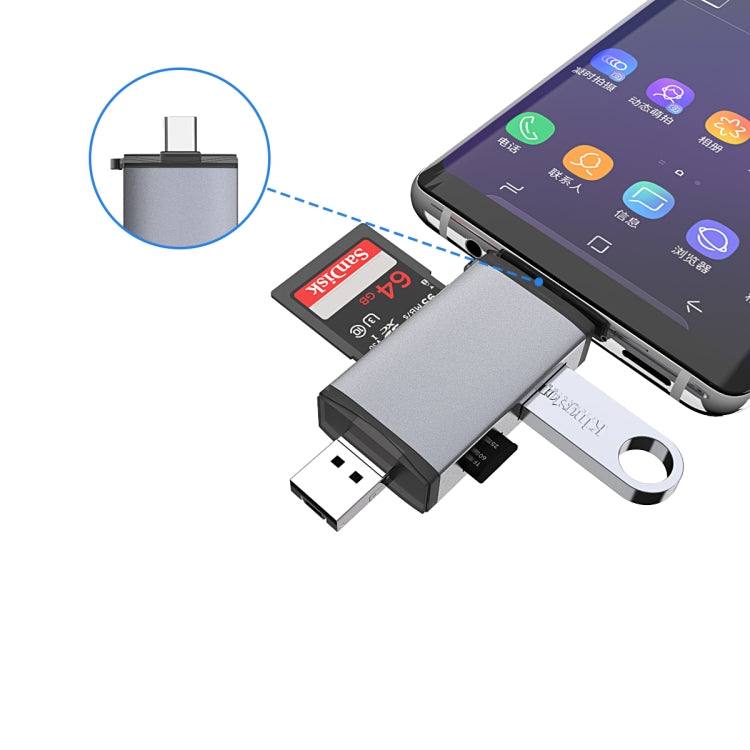 Typce-C+USB+Micro OTG  三合一 多功能讀卡器