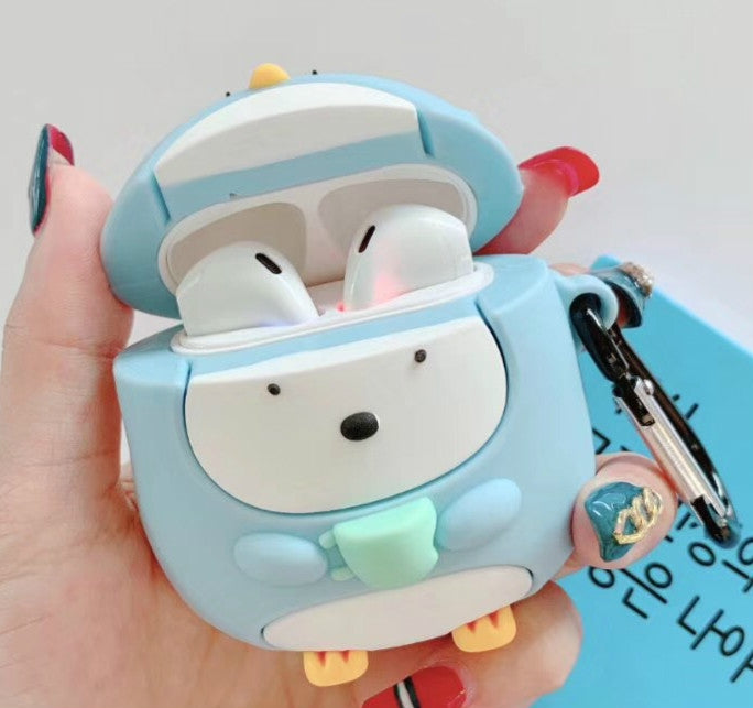 適用於蘋果 AirPods 1 / 2代通用無線杯子企鵝藍牙耳機保護套