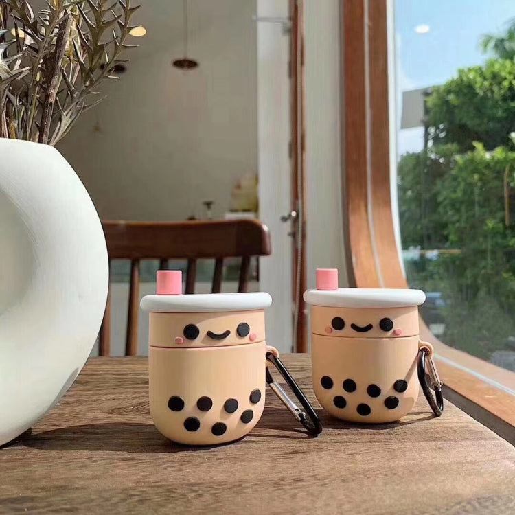 適用於蘋果 AirPods 1 / 2代通用珍珠奶茶藍牙耳機保護套