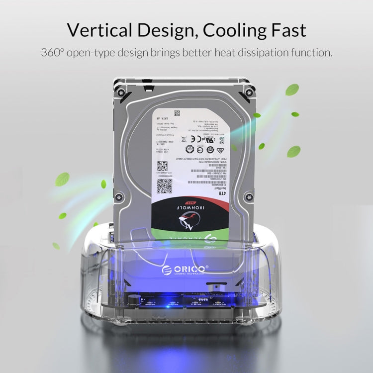 ORICO 6239U3 透明系列3.5英寸雙盤位USB3.0硬盤底座