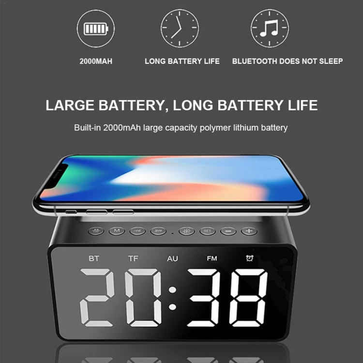 AEC BT508無線充電藍牙音箱LED鬧鐘電源三合一時鐘音箱