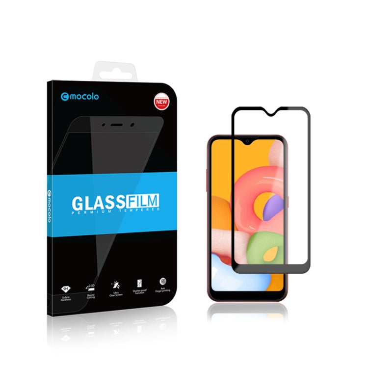 適用於 Galaxy A01 2pcs mocolo 0.33mm 9H 2.5D全膠全屏鋼化玻璃保護膜