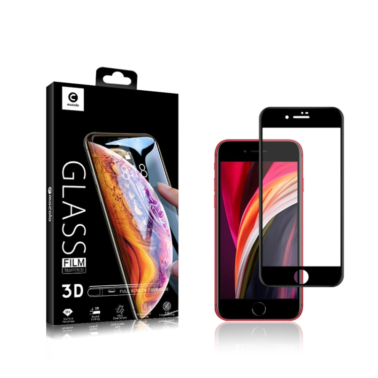 適用於 iPhone SE 2020 mocolo 0.33mm 9H 3D全膠曲面全屏鋼化玻璃保護膜