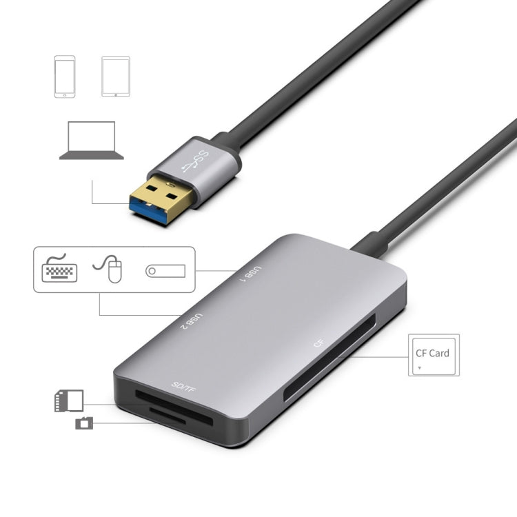 Onten 8107 USB3.0 集線器 帶CF SD TF讀卡器
