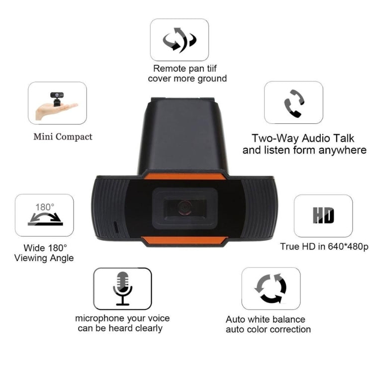 HXSJ A870 高清480P電腦攝像頭電腦高清網絡攝像頭可旋轉免驅USB網絡攝像頭