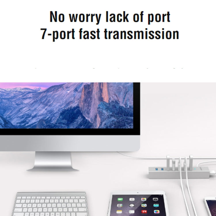 ORICO ASH7-U3 7口鋁合金USB3.0分線器，分離式數據線