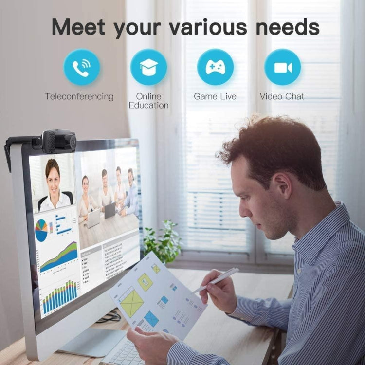 高清1080P百萬像素USB網絡攝像頭CMOS傳感器帶麥克風PC筆記本電腦