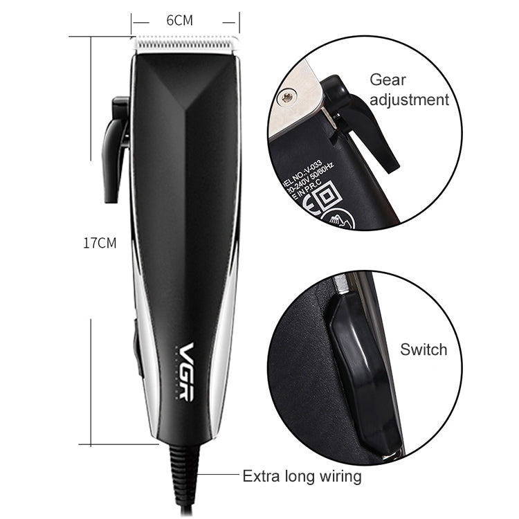 VGR V-033 9W 6合1 電動理髮器帶線, 插頭類型: 歐規