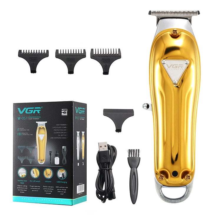 VGR V-057 8W USB金屬專業油頭推白理髮器