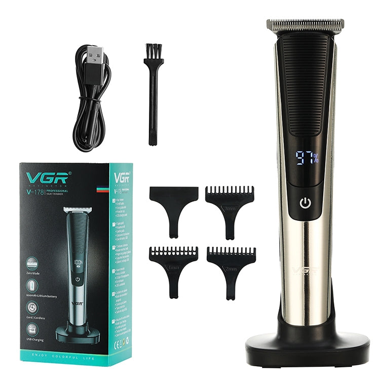 VGR V-178 5W USB便攜理髮器帶LED显示&底座