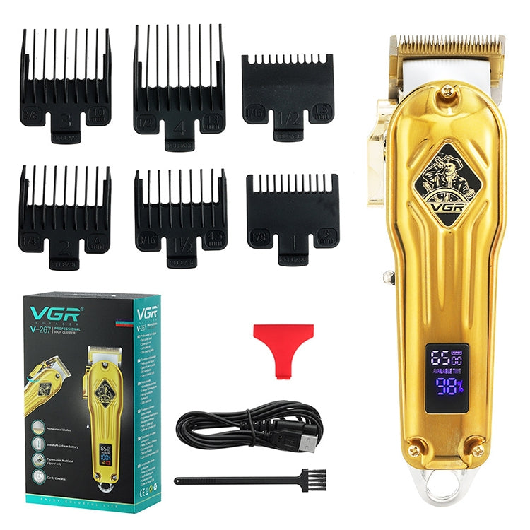 VGR V-267 10W USB金屬理髮剪帶LED數顯&5檔調節