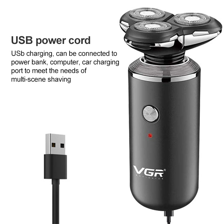 VGR V-317 5W USB全方位立體浮動三網電動剃鬚刀