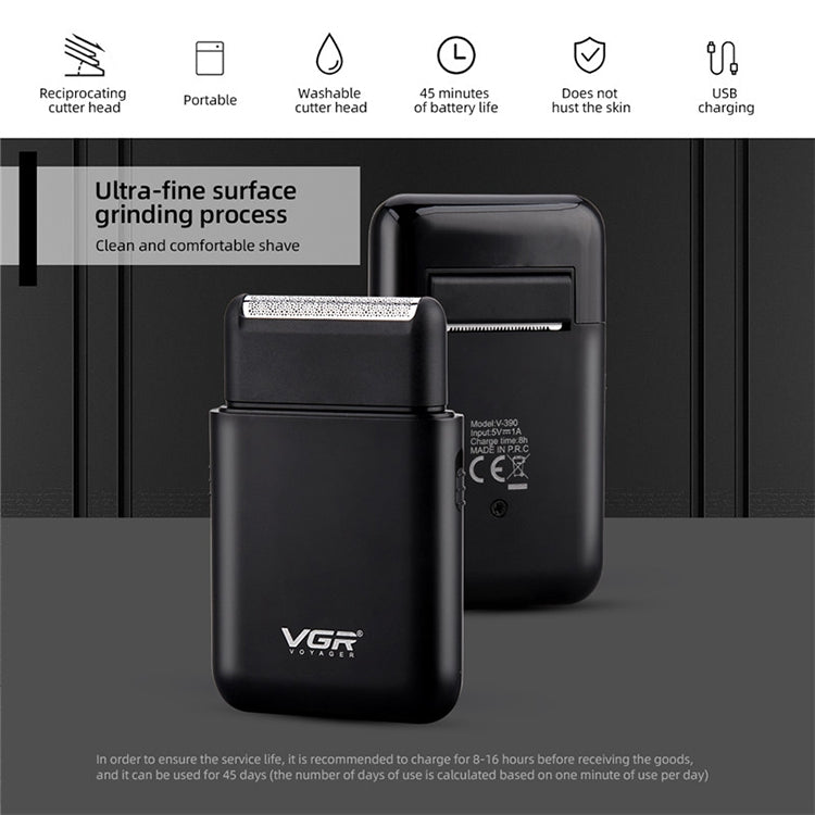 VGR V-390 5W USB便攜往複式電動剃鬚刀
