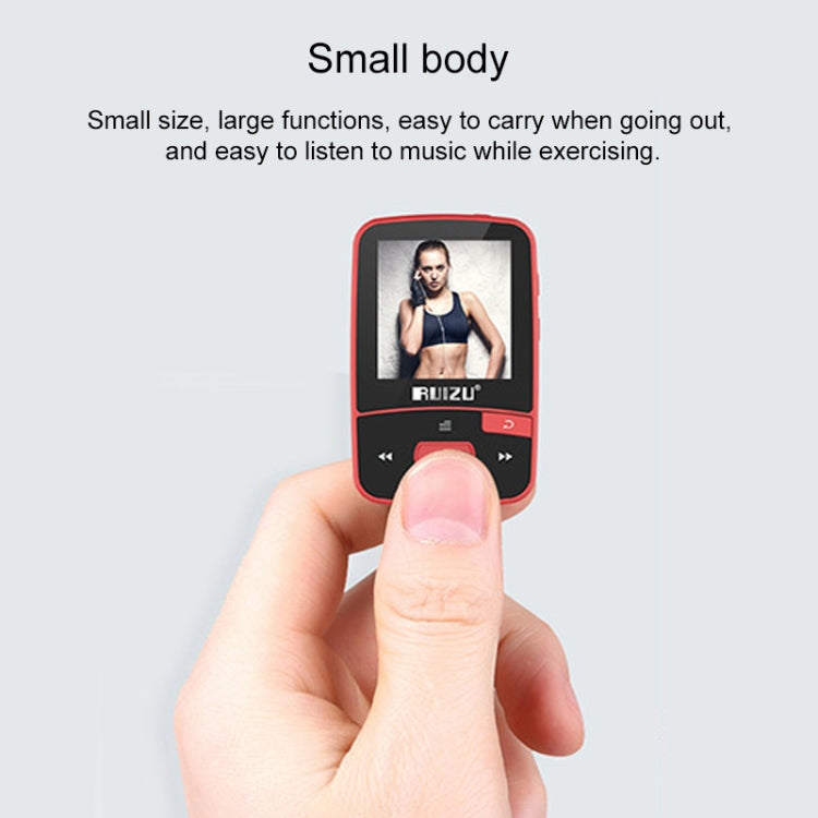 新品上市原裝RUIZU X50運動藍牙MP3播放器8gb迷你屏幕支持FM，錄音，电子書，時鐘，計步器