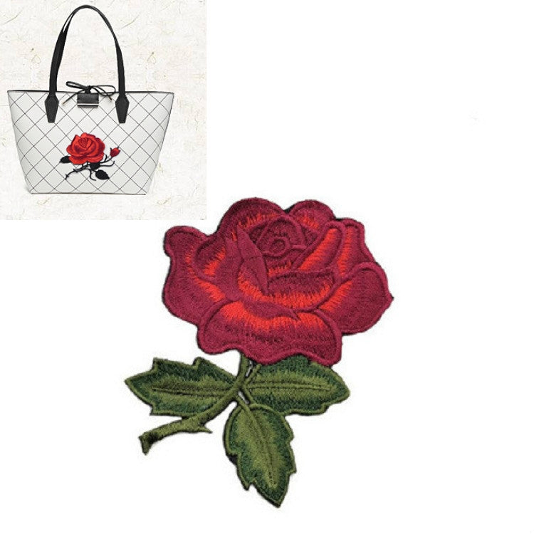 玫瑰花系列刺繡貼DIY禮服旗袍補丁貼