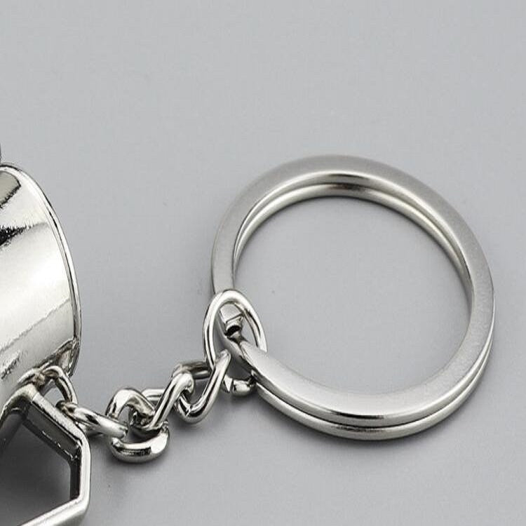 創意咖啡器具鑰匙扣金屬3D迷你咖啡壺掛件