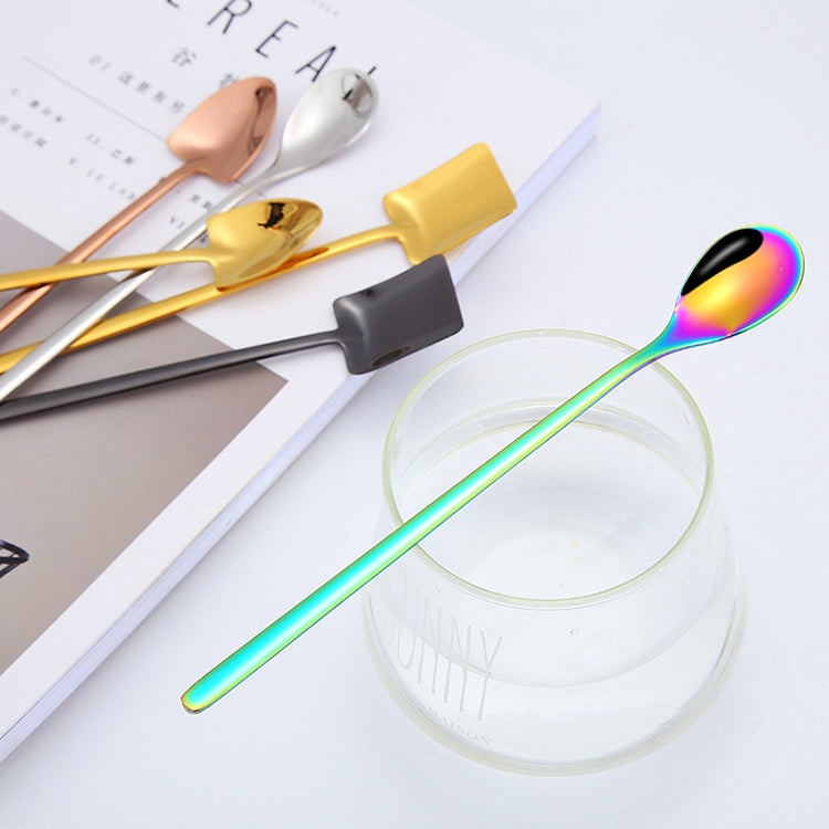 2件一賣 不銹鋼勺子創意咖啡勺酒吧冰勺鍍金長柄攪拌勺