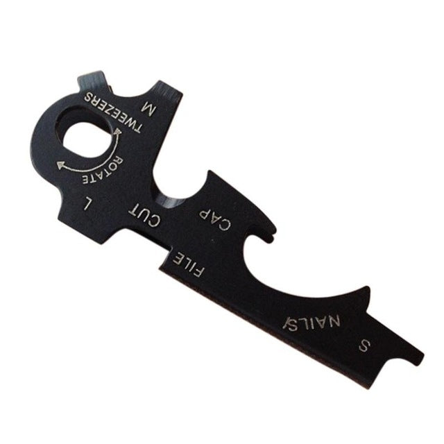 8合1 多功能工具EDC不銹鋼鑰匙扣戶外生存齒輪小工具