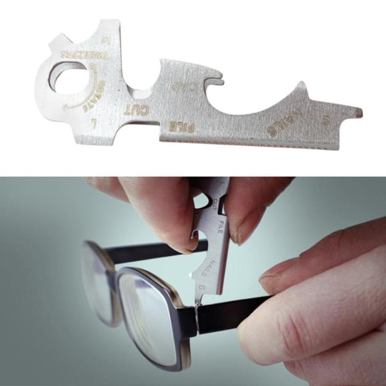 8合1 多功能工具EDC不銹鋼鑰匙扣戶外生存齒輪小工具