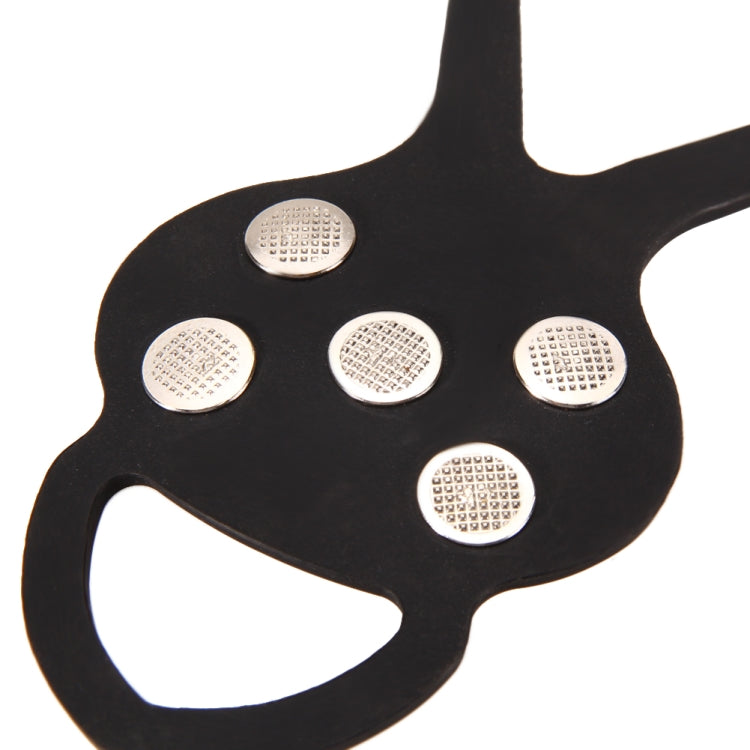 1對 葫蘆型橡膠5齒冰爪戶外防滑鞋套 適用於冰雪地面