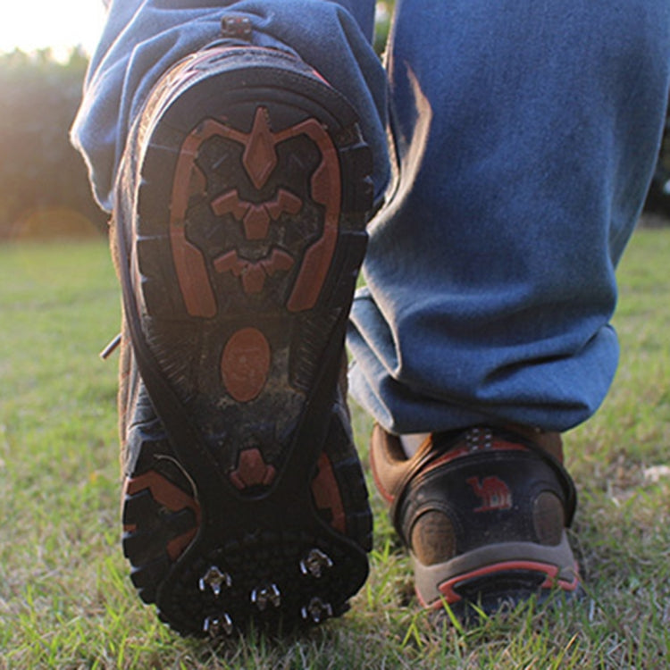 1對 葫蘆型橡膠5齒冰爪戶外防滑鞋套 適用於冰雪地面