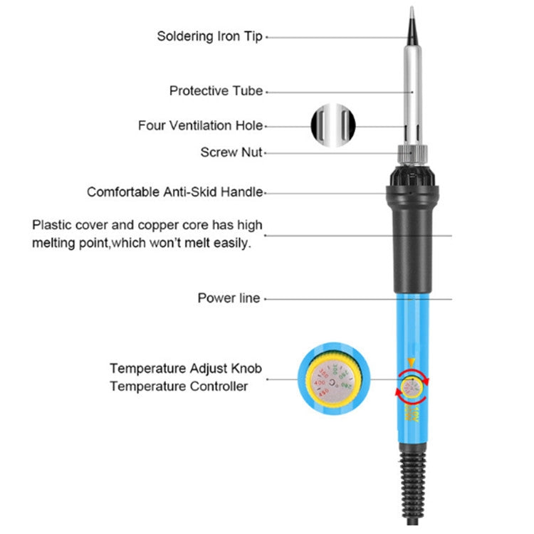 60W可調溫電烙鐵套裝帶萬用表