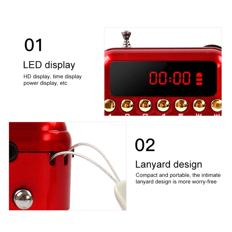 金正Nontaus  便攜式可充電FM廣播接收器 揚聲器 支持USB TF卡音樂MP3播放器