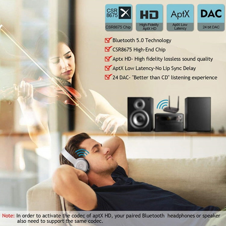 VIKEFON BT-21 藍牙5.0適配器藍牙音頻發射接收器