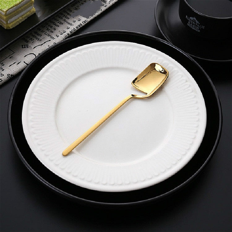 不銹鋼V型掛壁設計簡約咖啡勺叉 創意長柄攪拌餐具