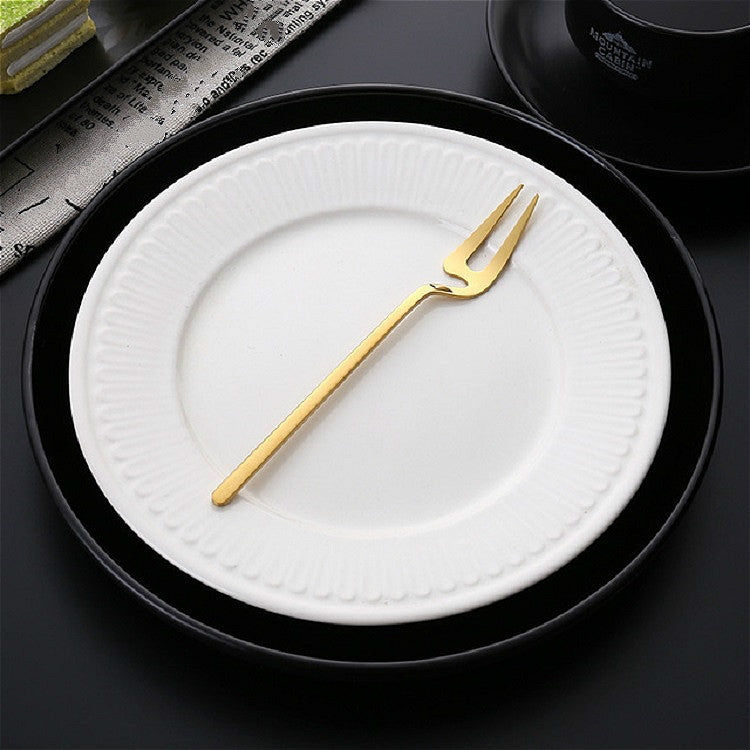 不銹鋼V型掛壁設計簡約咖啡勺叉 創意長柄攪拌餐具