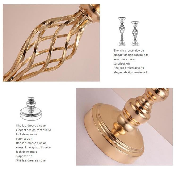 金色電鍍鐵藝燭台櫥窗婚慶道具擺件裝飾