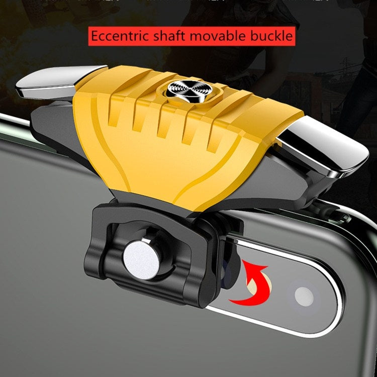 2對賣 F01 電鍍机械軸雙向按鍵輔助射擊遊戲手柄 適用於6.1-12.0mm厚度內的手機