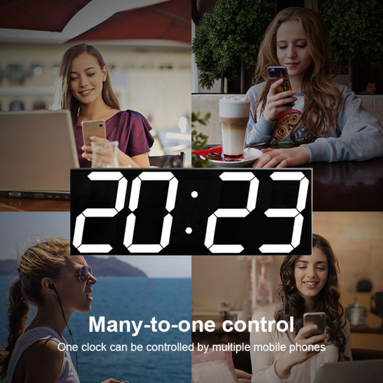 LED數字鐘客廳壁掛鐘創意WIFI鐘錶美規