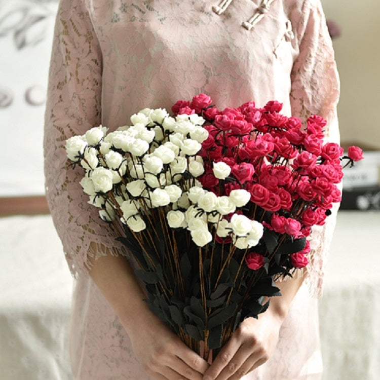 仿真玫瑰花蕾婚禮裝飾插花派對家居裝飾