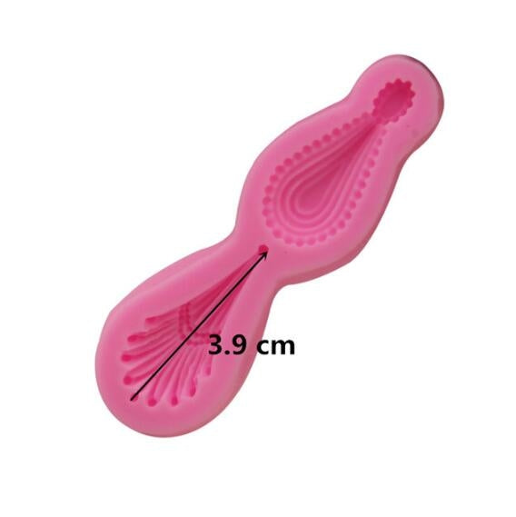 2件一賣 寶石弔掛墜硅膠模具 翻糖巧克力模 DIY烘焙蛋糕裝飾圍邊工具