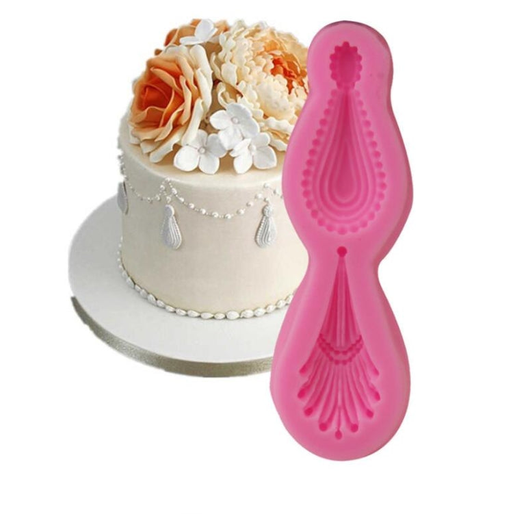 2件一賣 寶石弔掛墜硅膠模具 翻糖巧克力模 DIY烘焙蛋糕裝飾圍邊工具