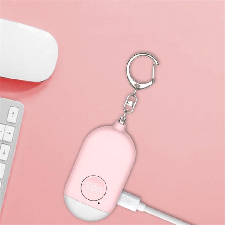 130分貝 IP44防水 充電款防狼報警器手電筒智能個人報警器 英文包裝