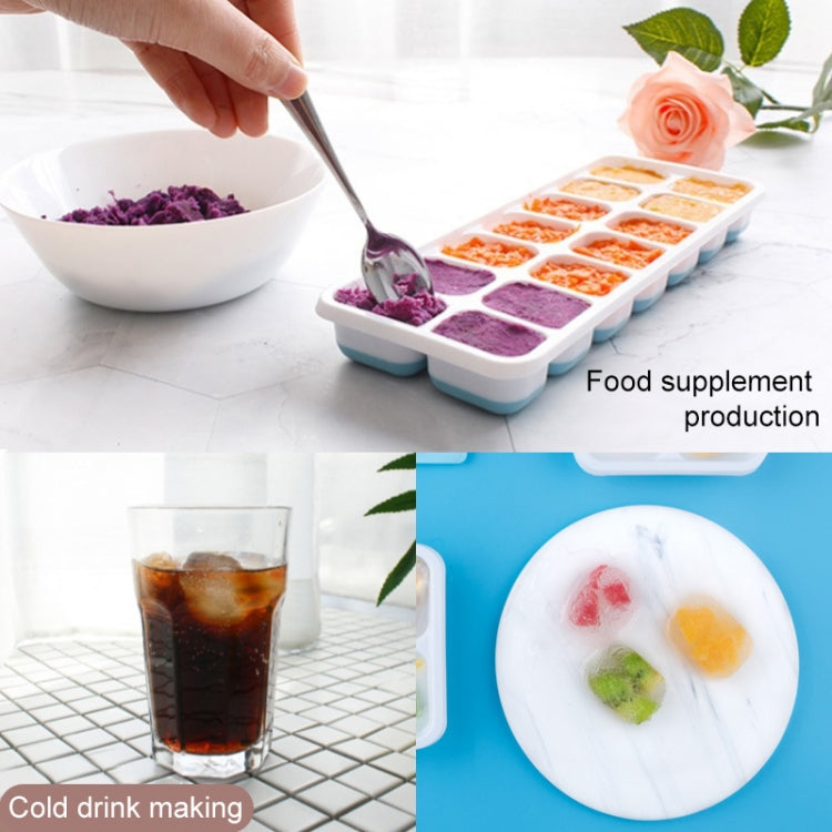 14格硅膠冰格 家用方形冰格硅膠模具帶蓋