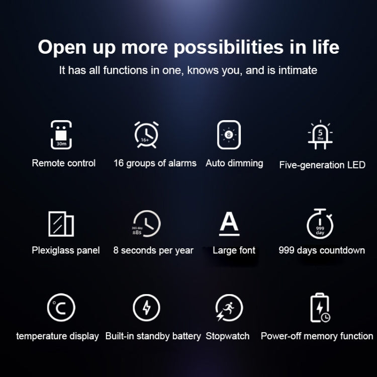 創意掛鐘鬧鐘簡約遙控萬年曆电子時鐘 美規